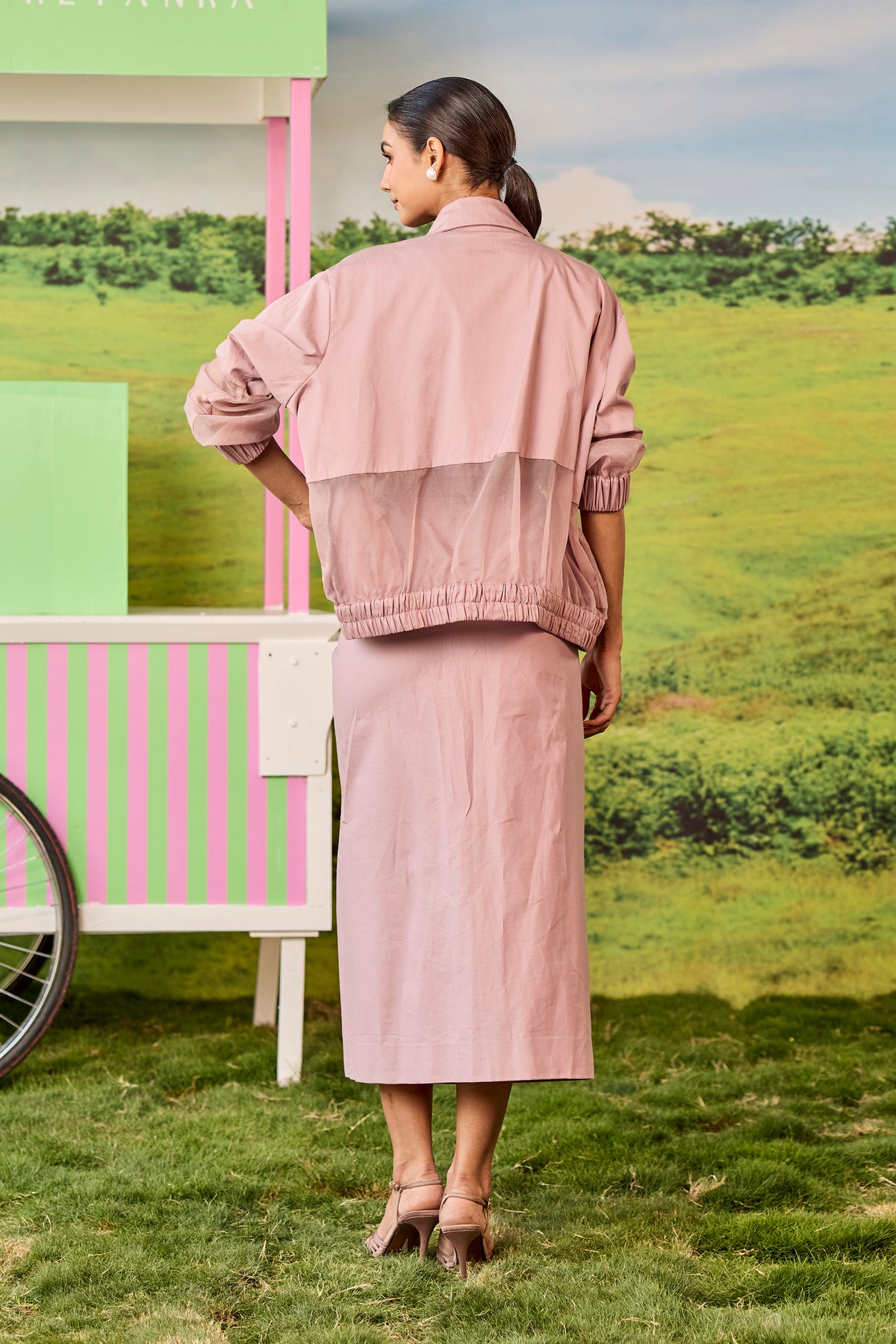 ROSEWOOD BOMBER AND SKIRT JUNO SET