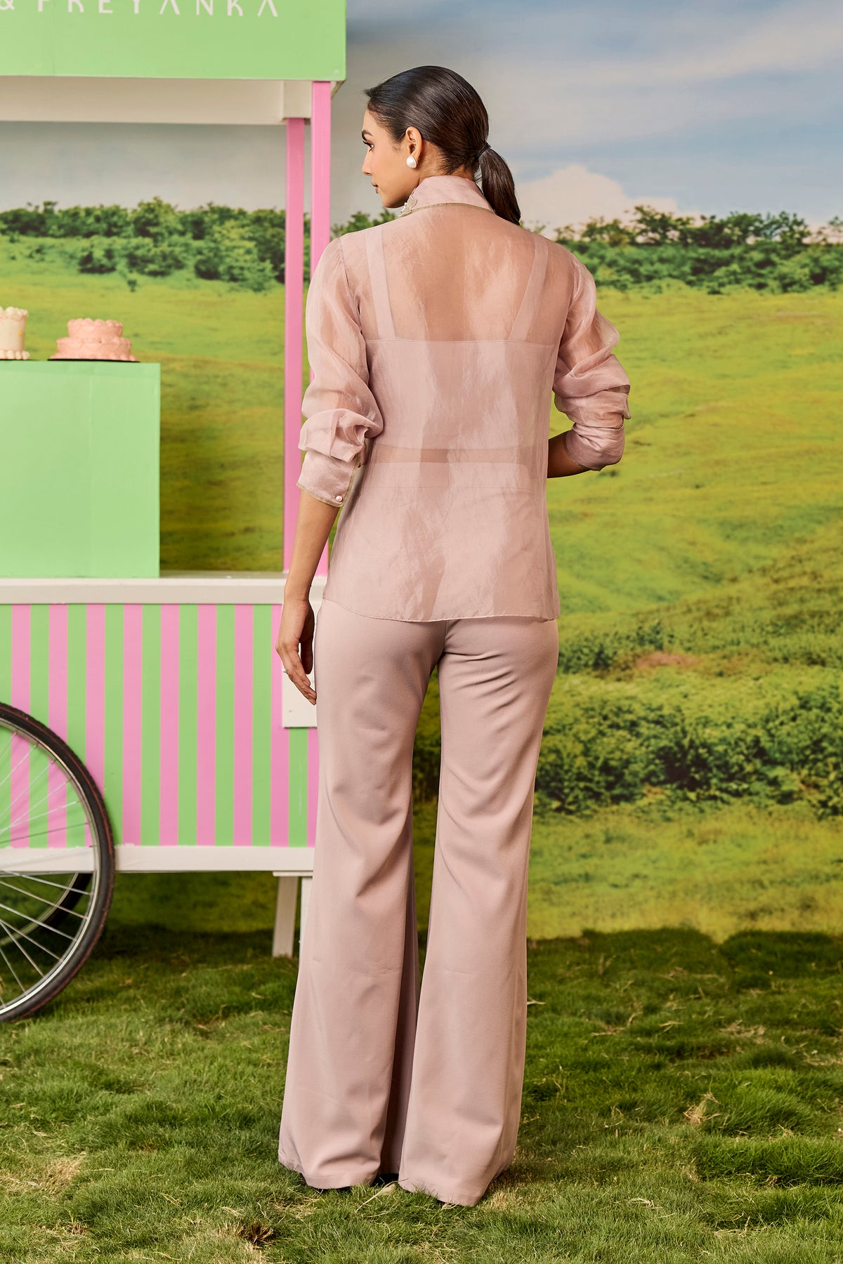 ROSEWOOD BIB SHIRT ROXY COORD SET