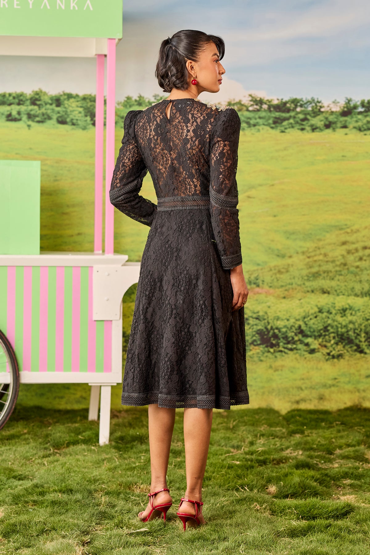 BLACK A LINE BLAIRE DRESS