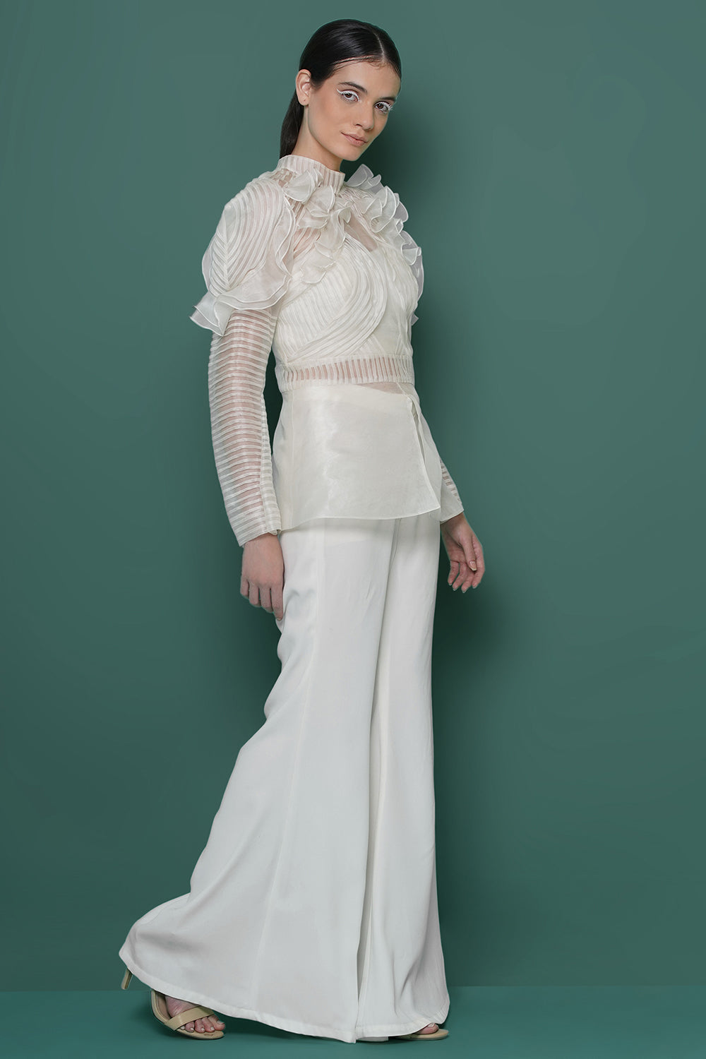 Ivory pintucks coord set