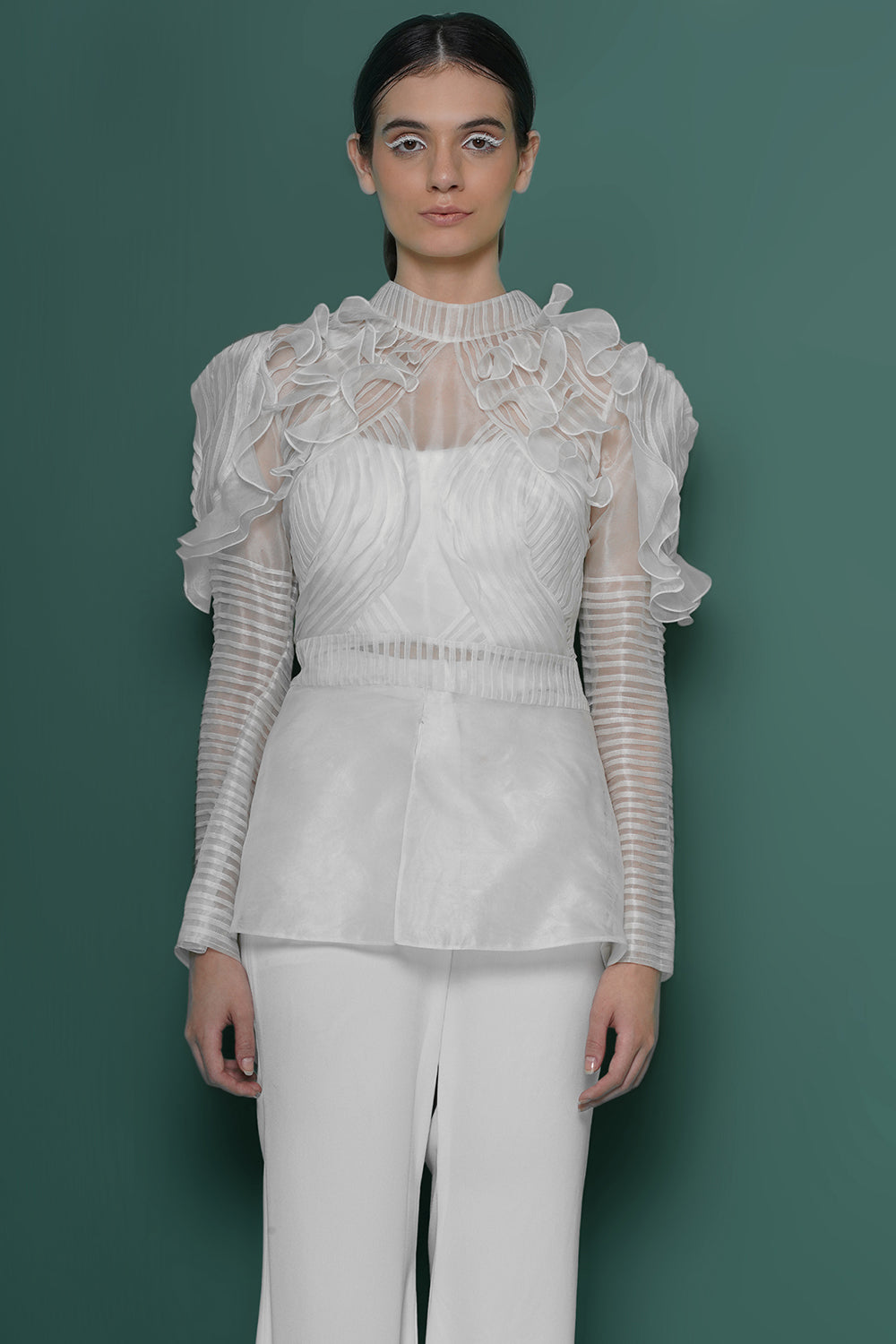 Ivory pintucks coord set