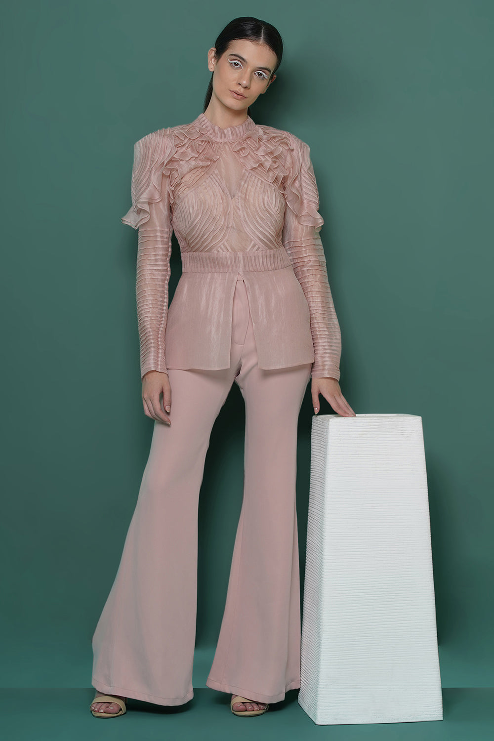 Blush pintucks coord set