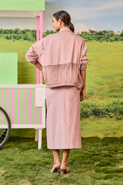 ROSEWOOD BOMBER AND SKIRT JUNO SET