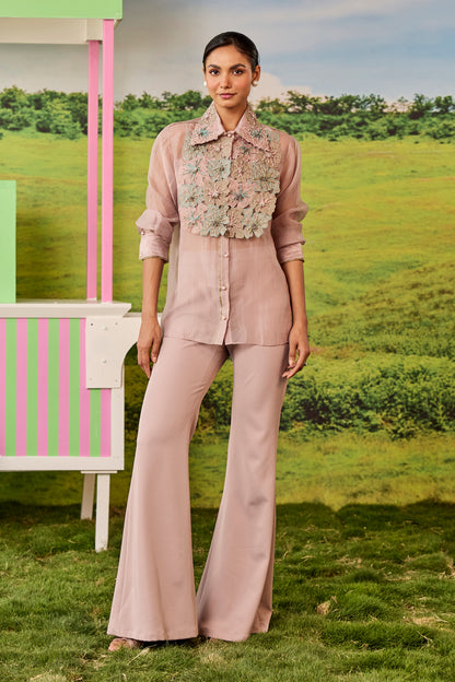ROSEWOOD BIB SHIRT ROXY COORD SET