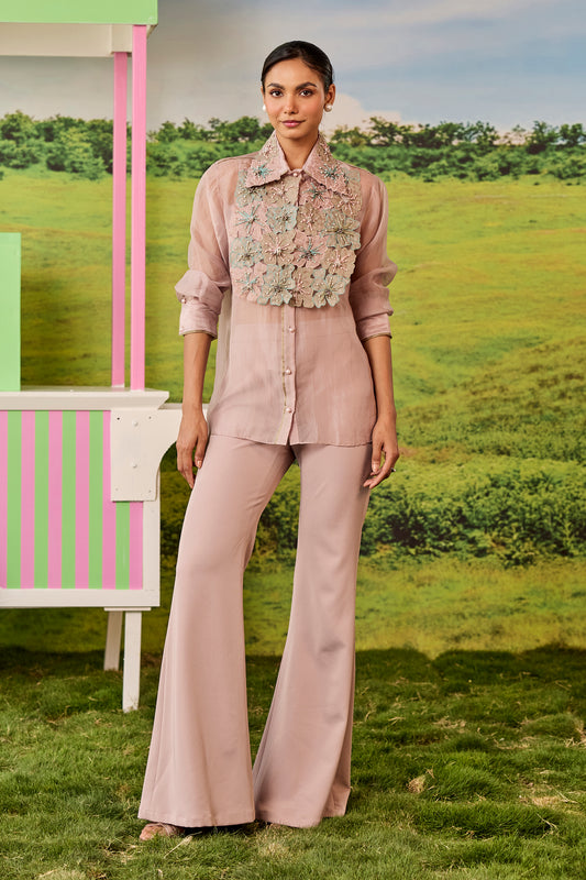 ROSEWOOD BIB SHIRT ROXY COORD SET