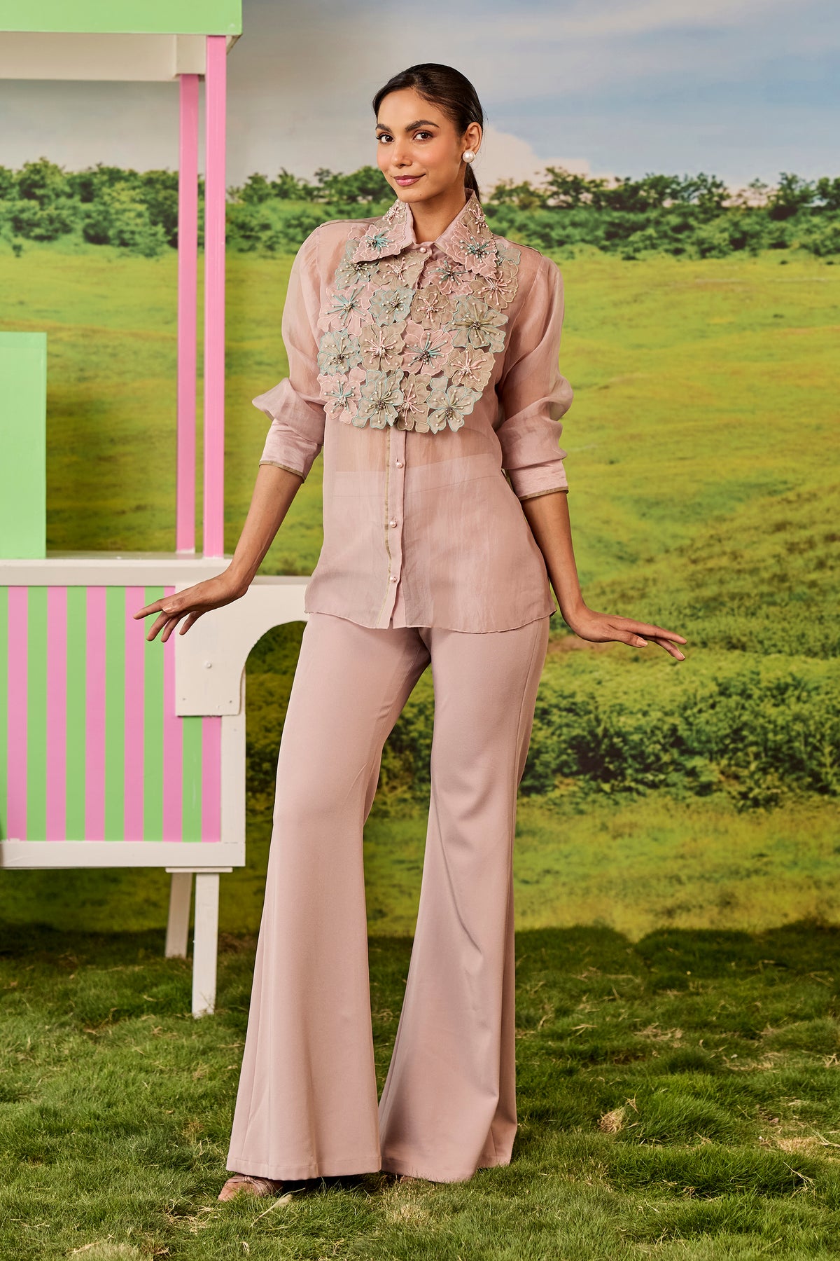 ROSEWOOD BIB SHIRT ROXY COORD SET