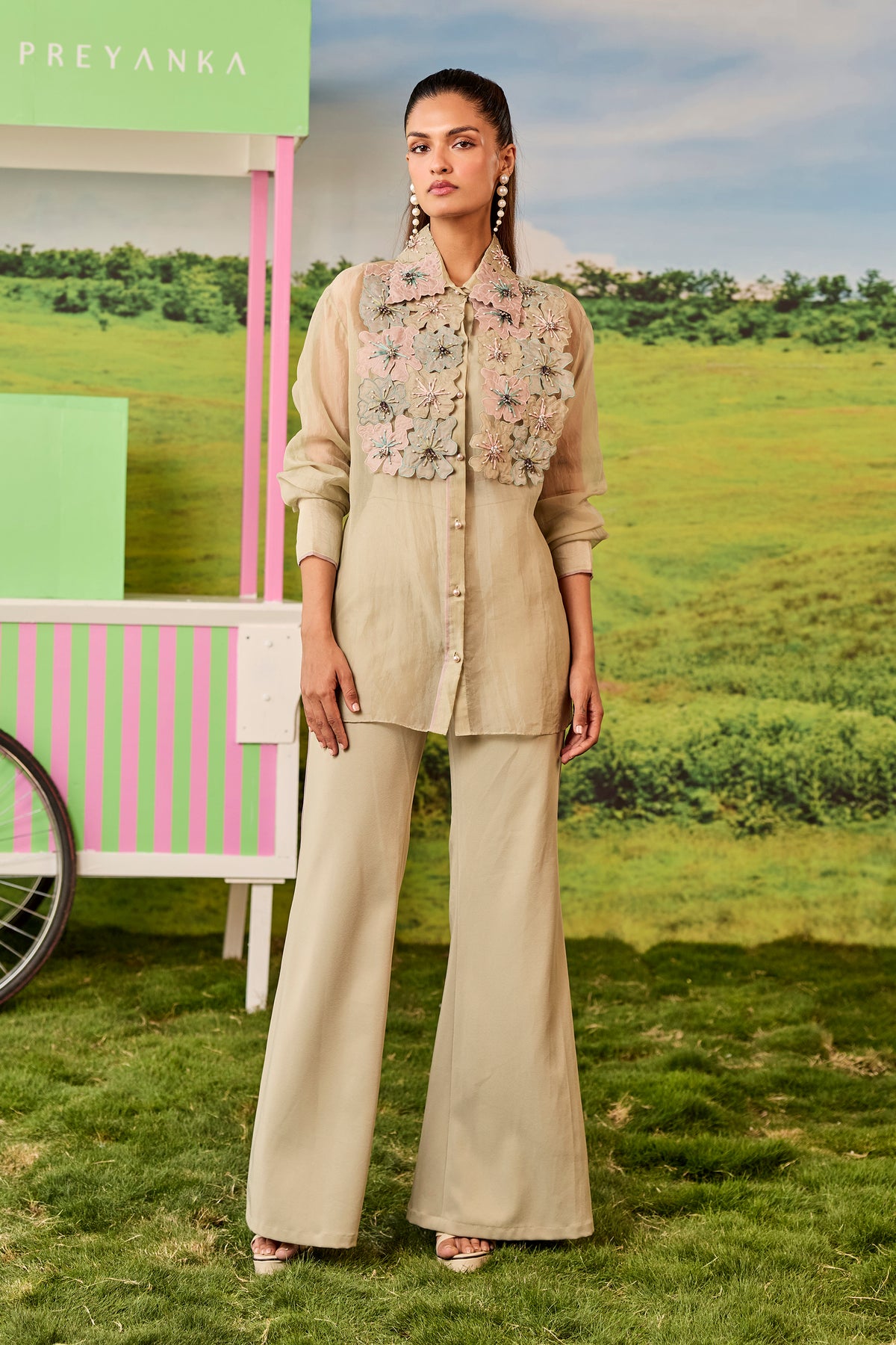 SAGE BIB SHIRT ROXY COORD SET