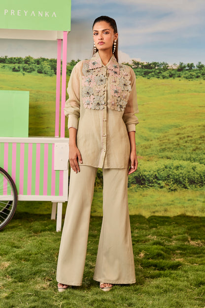 SAGE BIB SHIRT ROXY COORD SET