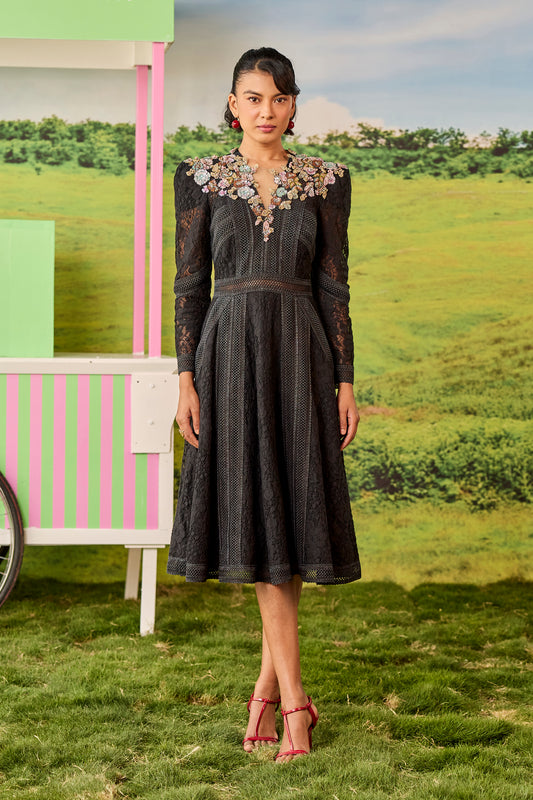 BLACK A LINE BLAIRE DRESS