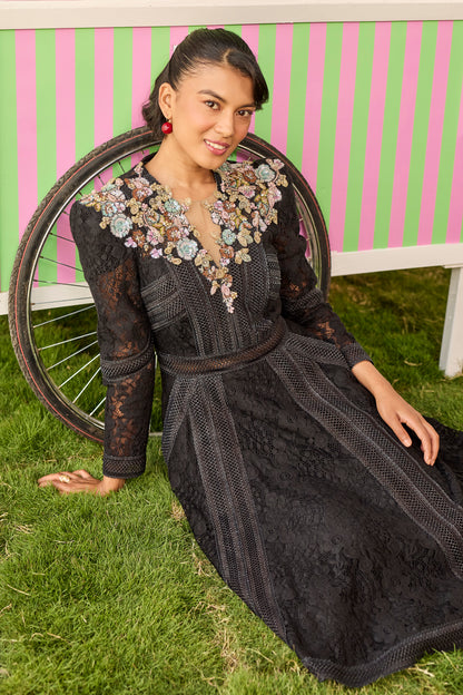 BLACK A LINE BLAIRE DRESS