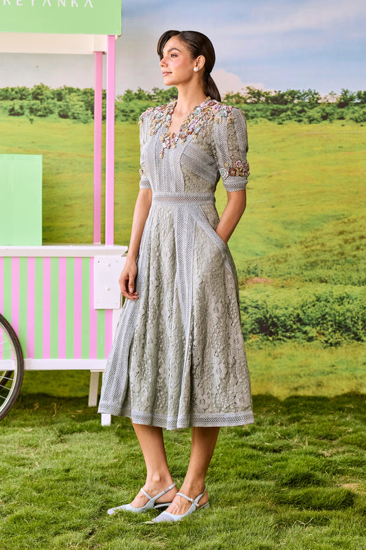 TEAL A LINE BLAIRE DRESS