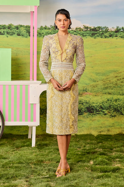 YELLOW AND MUSTARD EMMY BLAIRE DRESS