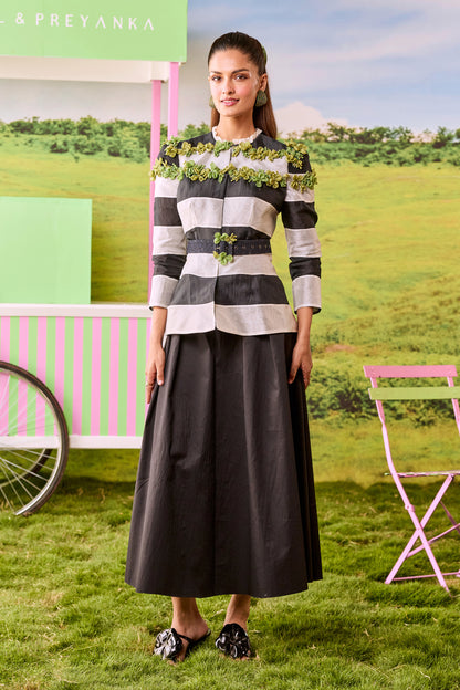 BLACK AND WHITE KIKI SKIRT SET