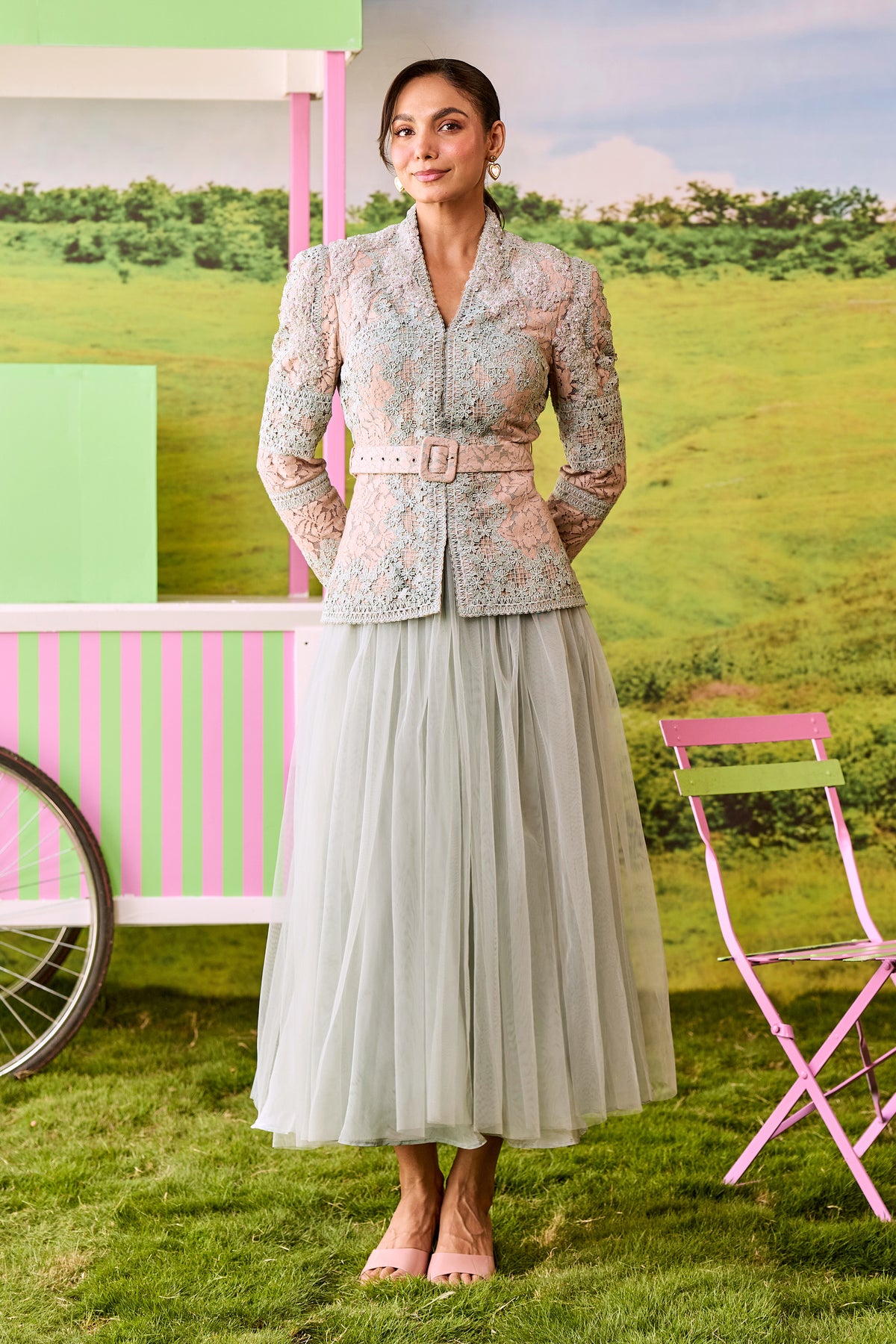 POWDER BLUE AND BEIGE EMILY SET