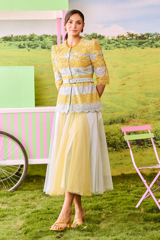 POWDER BLUE AND MUSTARD XOXO SET