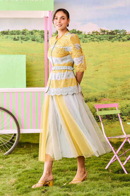 POWDER BLUE AND MUSTARD XOXO SET