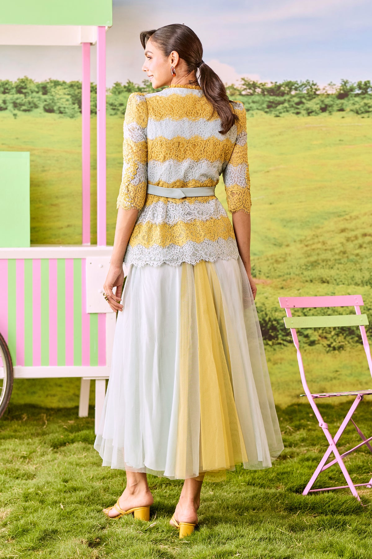 POWDER BLUE AND MUSTARD XOXO SET