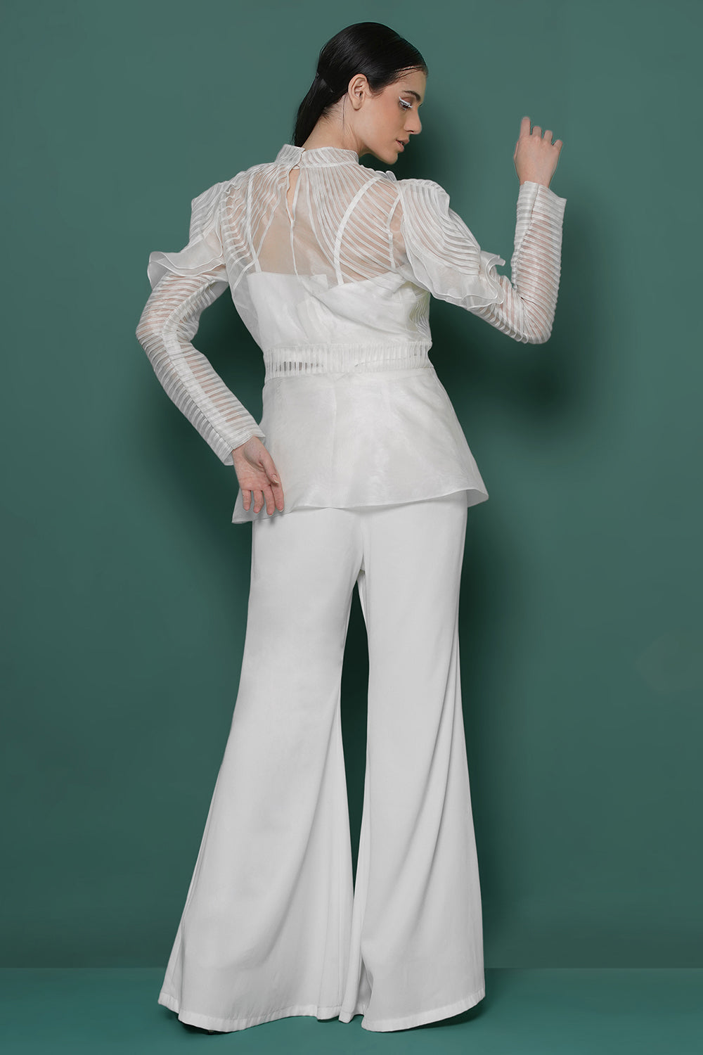 Ivory pintucks coord set