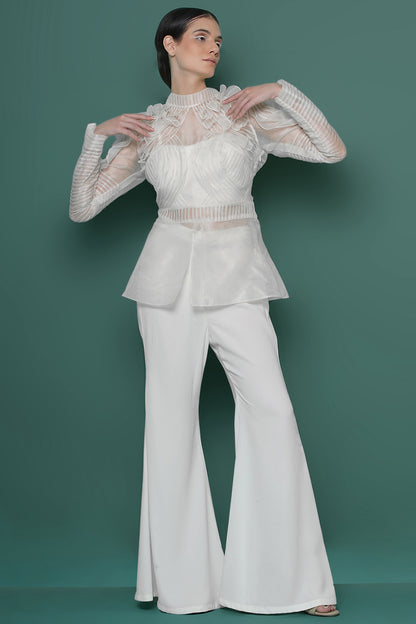 Ivory pintucks coord set
