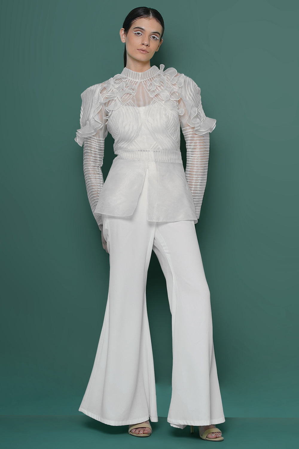 Ivory pintucks coord set