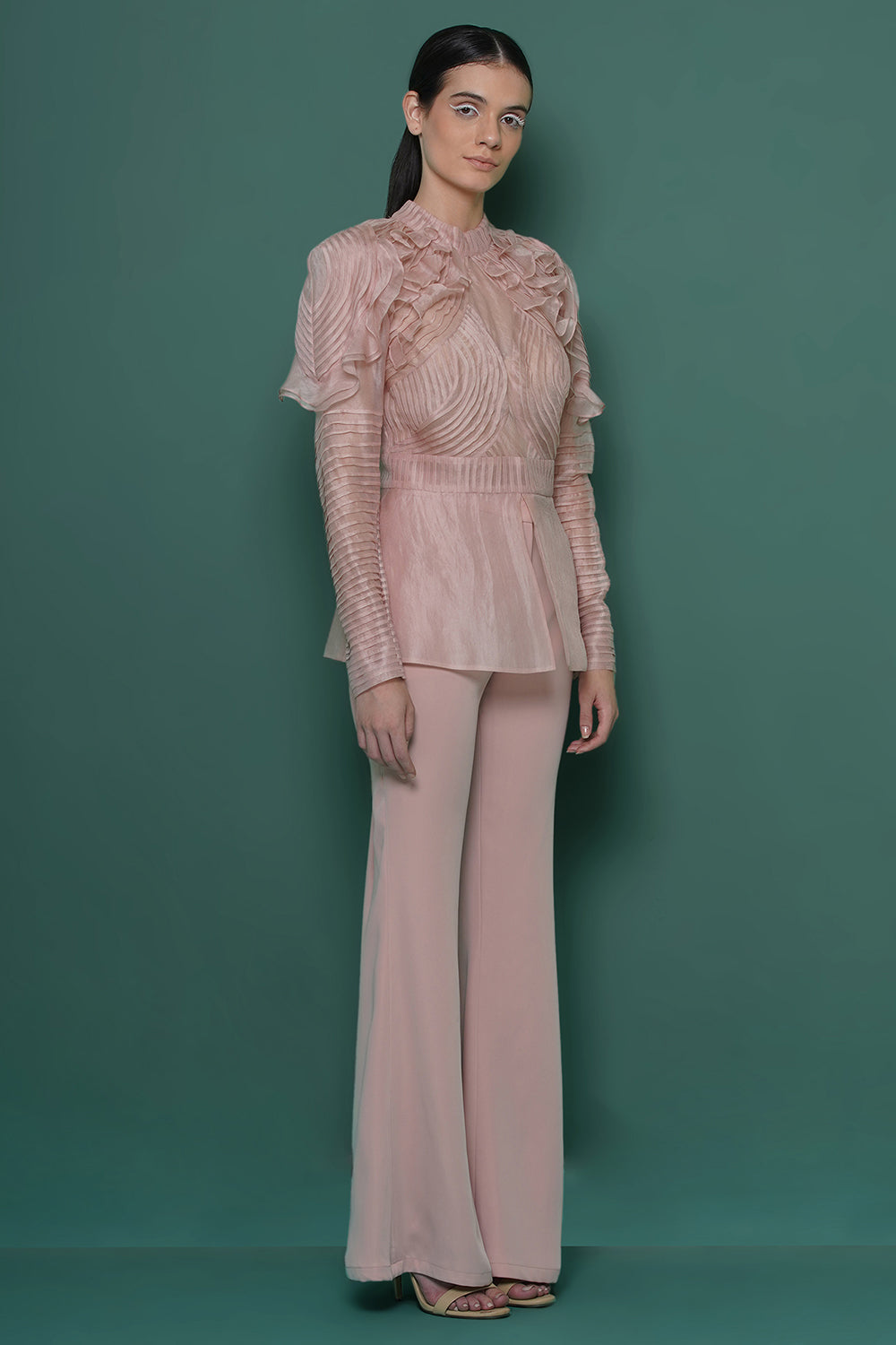 Blush pintucks coord set
