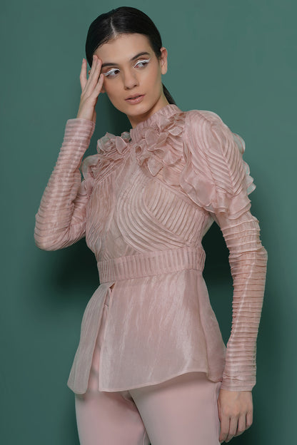 Blush pintucks coord set