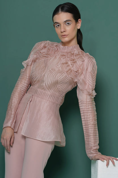 Blush pintucks coord set