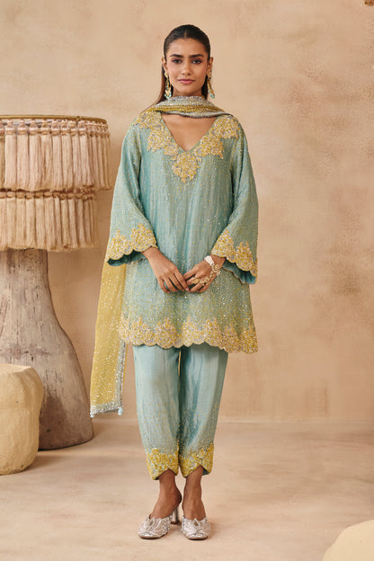 Dua Kurta Set - Blue