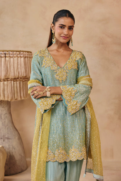 Dua Kurta Set - Blue
