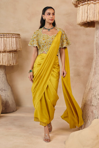 Fiza Saree Set - Mustard
