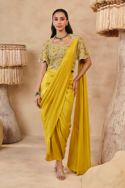 Fiza Saree Set - Mustard