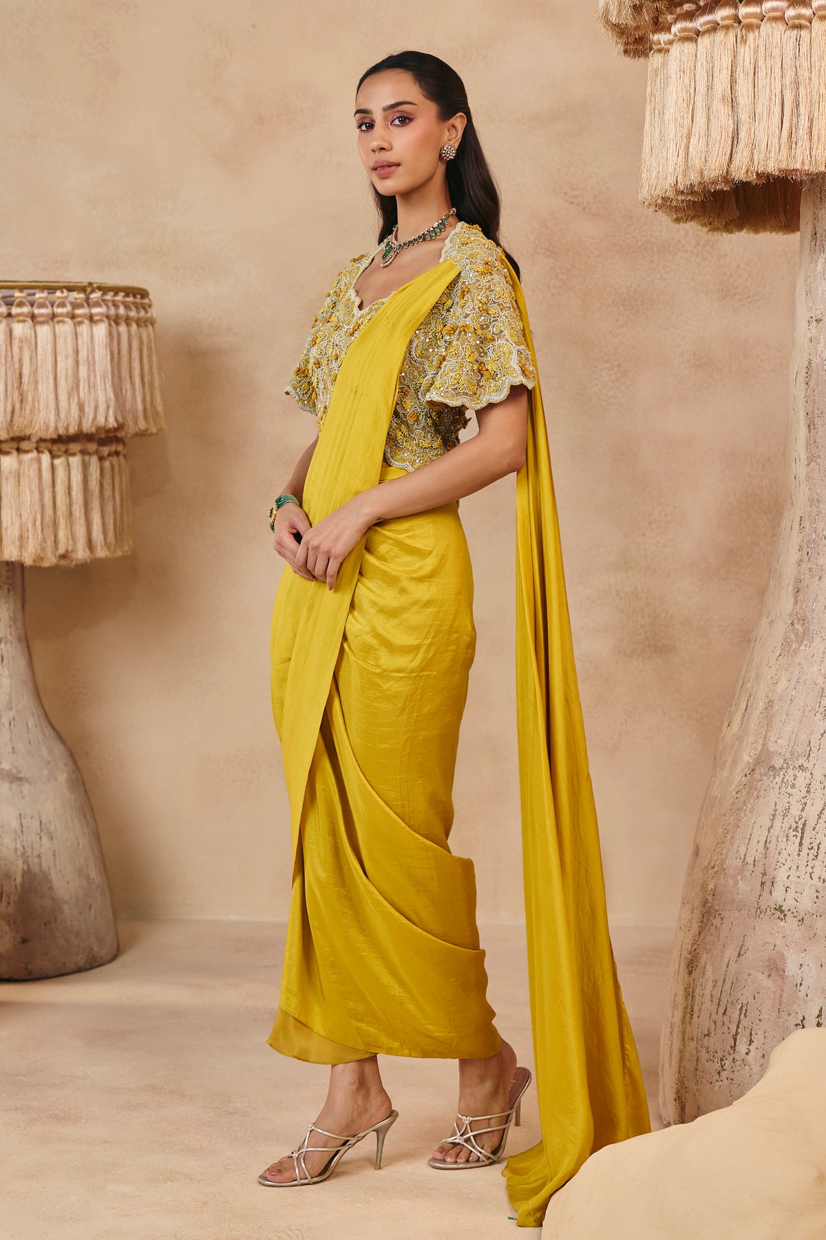Fiza Saree Set - Mustard