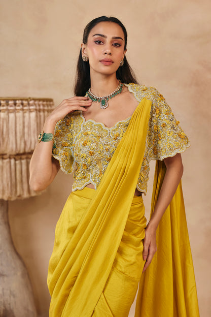 Fiza Saree Set - Mustard