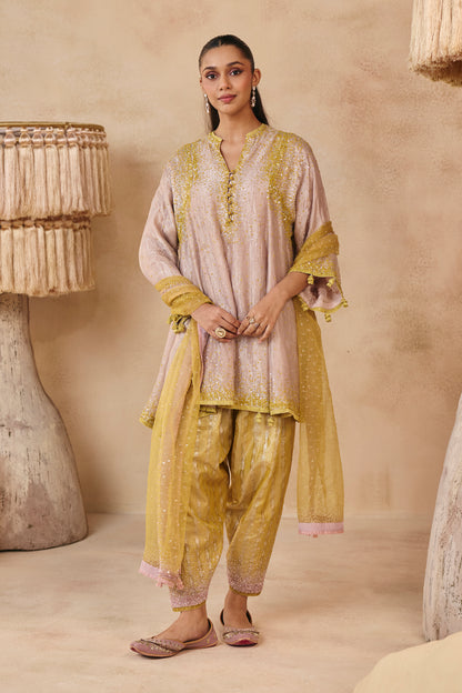 Zara Kurta Set - Barbie Pink and Yellow
