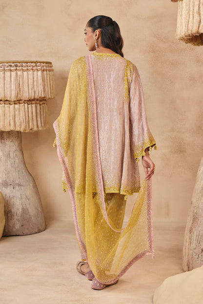 Zara Kurta Set - Barbie Pink and Yellow