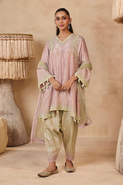 Barbie Pink and Sage Seema Kurta Set