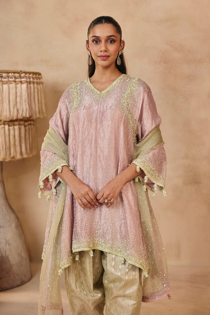 Barbie Pink and Sage Seema Kurta Set