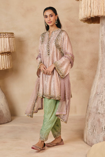 Barbie Pink Silver and Gold Kurta Set