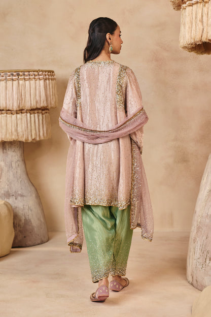 Barbie Pink Silver and Gold Kurta Set