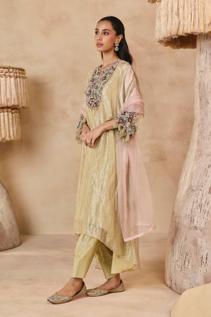 Sage Shimmer Bageecha Kurta Set