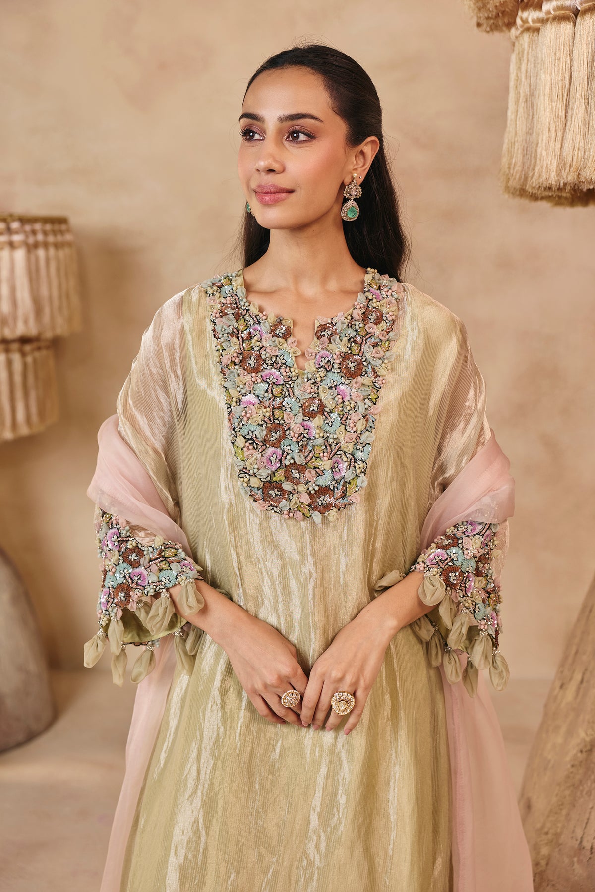 Sage Shimmer Bageecha Kurta Set