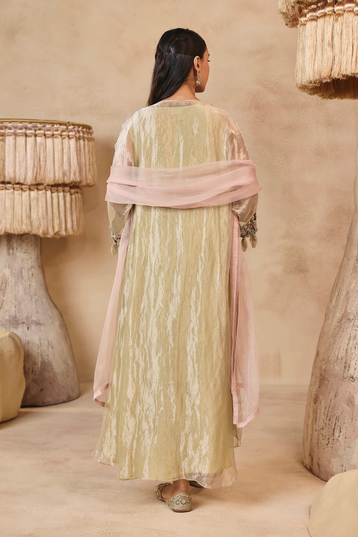 Sage Shimmer Bageecha Kurta Set