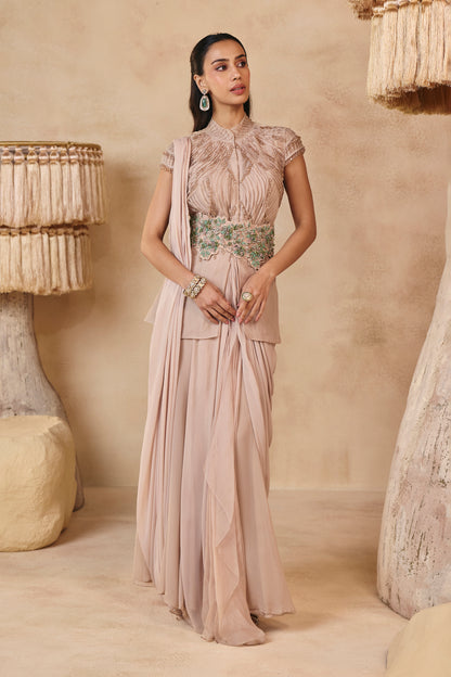 Maya Saree Set - Nude