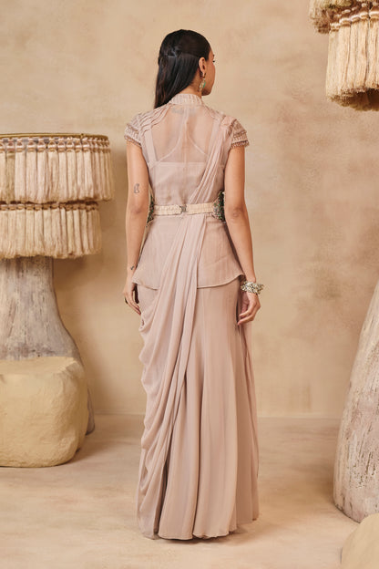 Maya Saree Set - Nude