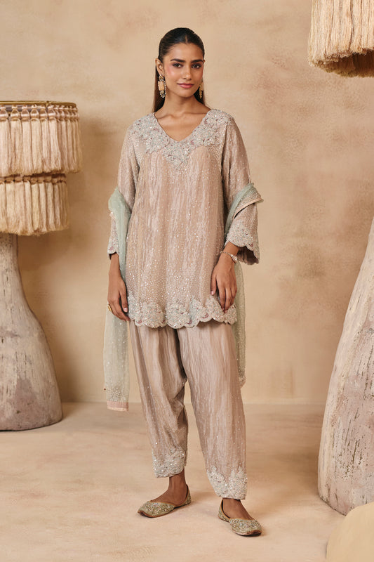 Dua Kurta Set - Champagne