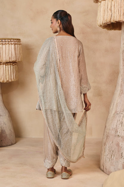 Dua Kurta Set - Champagne